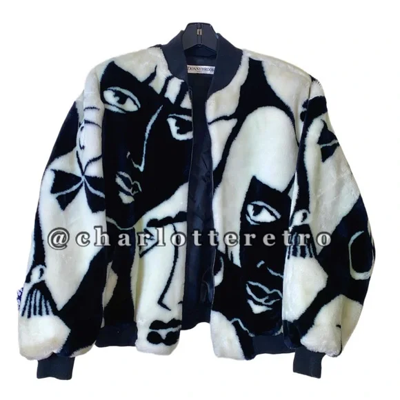 vtg Donnybrook Faces Fur Bomber Jacket - Picture 3 of 13